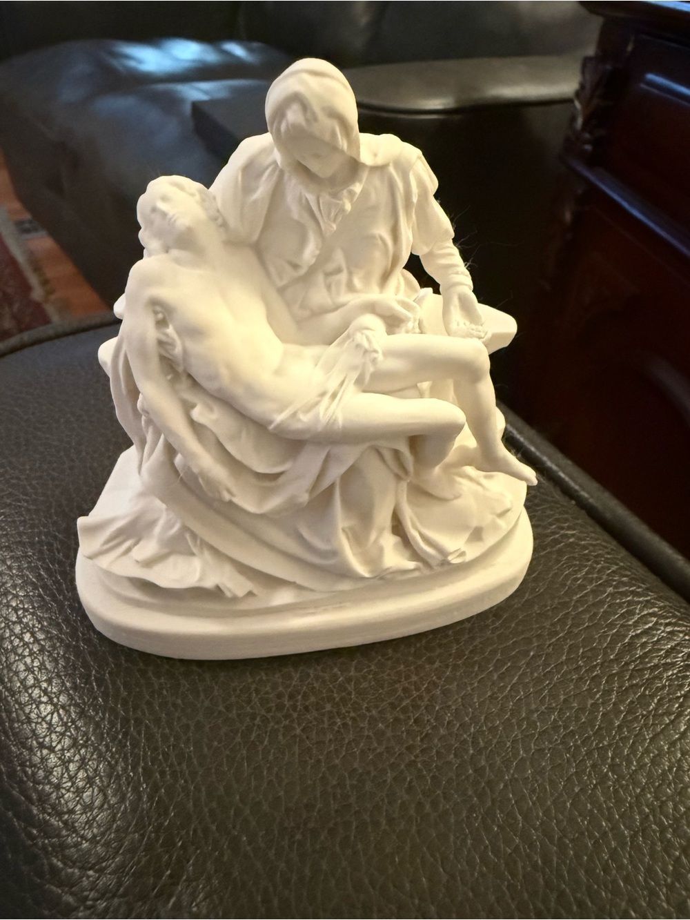 White agglomerate marble Pieta Sculpture Figurine - Decorative Home Art